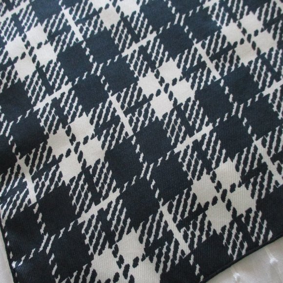 Black & white buffalo check silk scarf - Picture 4 of 5